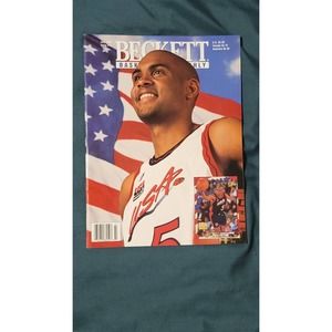 Vtg July 1996 Grant Hill USA Olympics Beckett Basketball Magazine